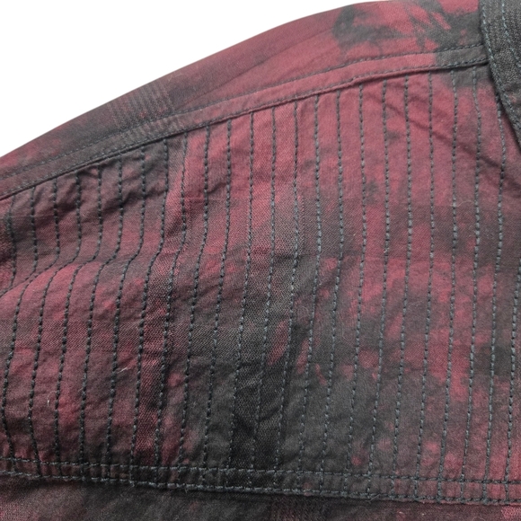 Affliction Men 3XL Blood Red Tie-Dye Widowmaker Stretch Button-Down Shirt Pocket - Picture 10 of 16
